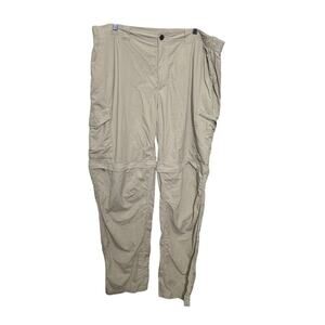 Columbia Omnishade Convertible Pants Men's 42x34 Tan Sun Protection Hiking